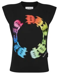 Philipp Plein Rainbow Tanktop mit Gothic-Print Schwarz