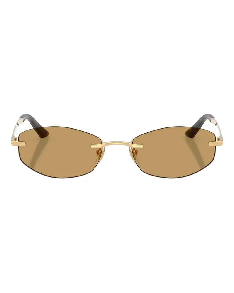 Versace Rahmenlose Sonnenbrille mit geometrischer Form - Gold Gold