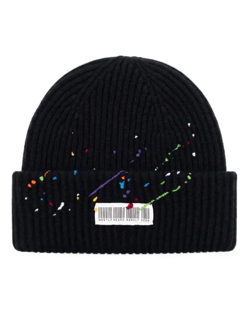 Mostly Heard Rarely Seen Whiplash Barcode beanie hat - Schwarz Schwarz