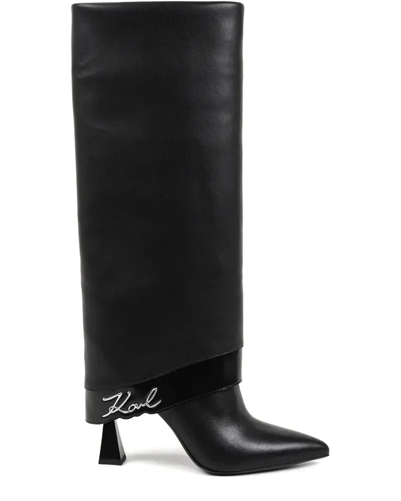 Karl Lagerfeld Schneestiefel mit Logo-Applikation - Schwarz Schwarz