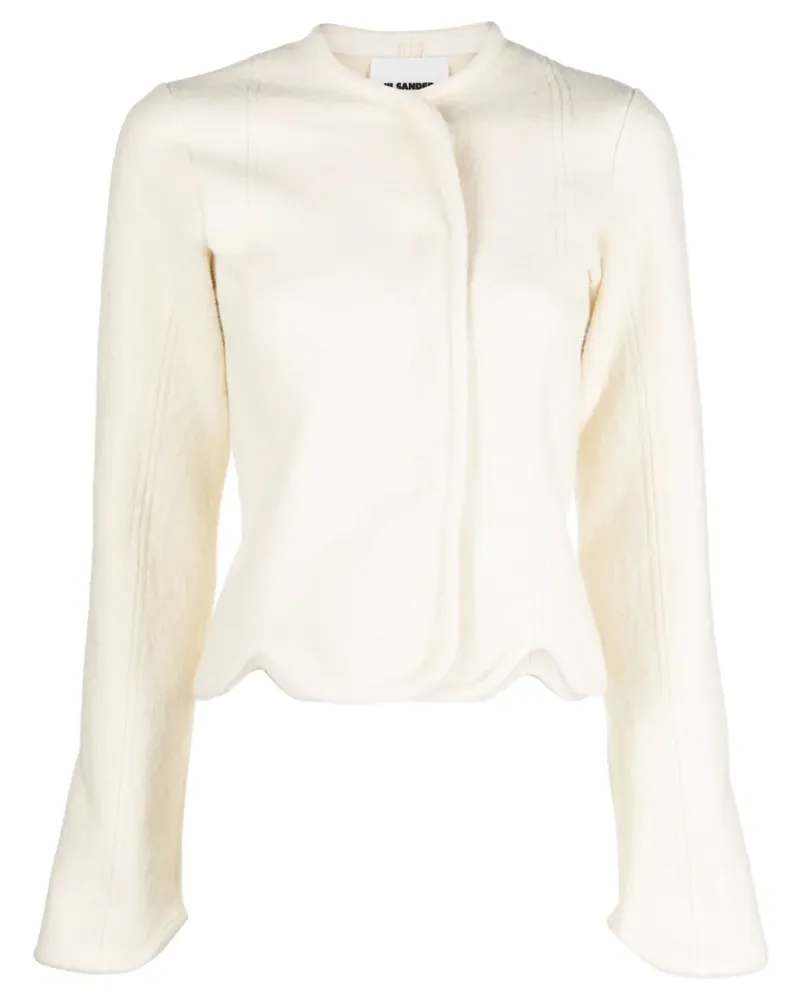 Jil Sander Jacke mit versetztem Reißverschluss - Nude Nude