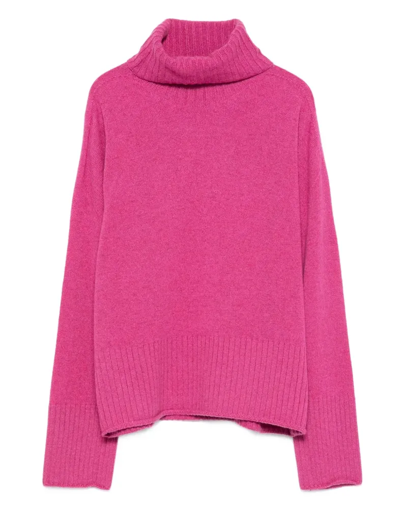 ARAGONA Gerippter Rollkragenpullover - Rosa Rosa
