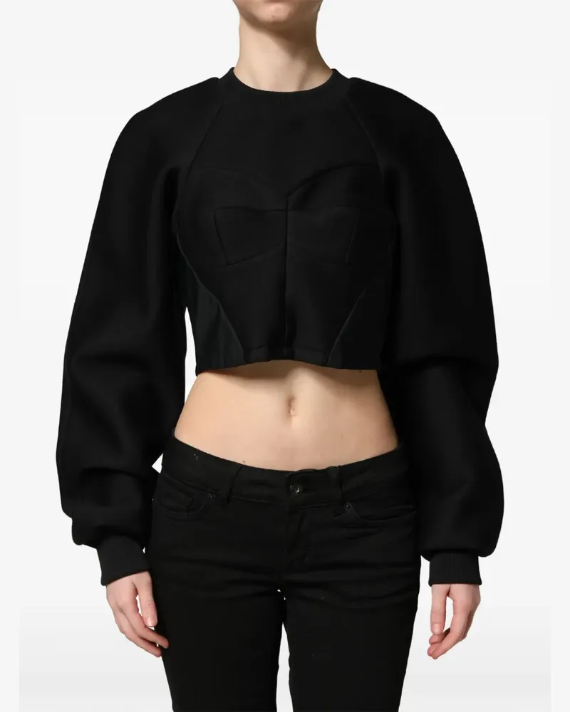 Philosophy Di Lorenzo Serafini corset-style cropped sweatshirt - Schwarz Schwarz