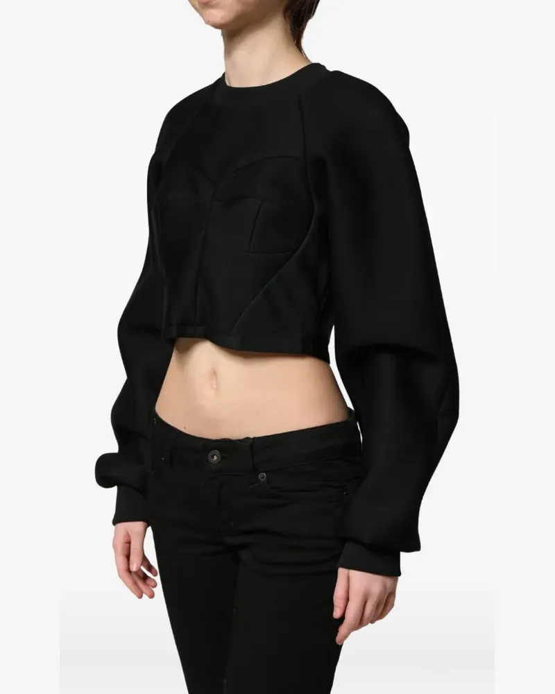 Philosophy Di Lorenzo Serafini corset-style cropped sweatshirt - Schwarz Schwarz