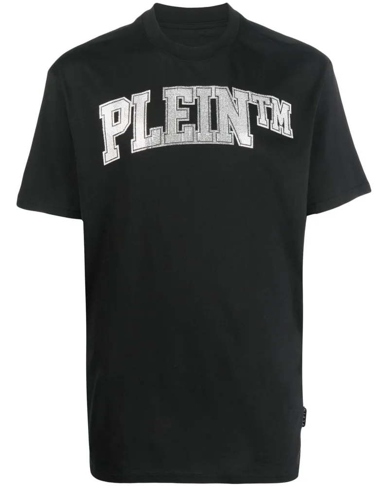 Philipp Plein T-Shirt mit verziertem Logo-Print - Schwarz Schwarz