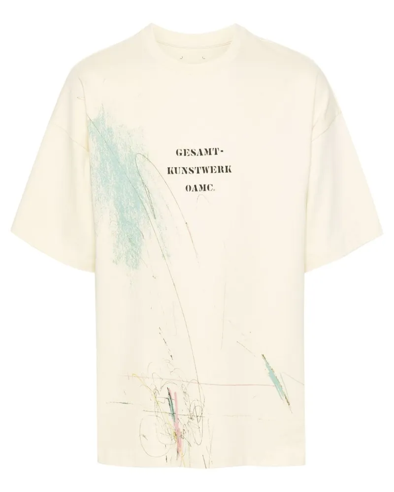 OAMC Scribble T-Shirt aus Bio-Baumwolle - Gelb Gelb
