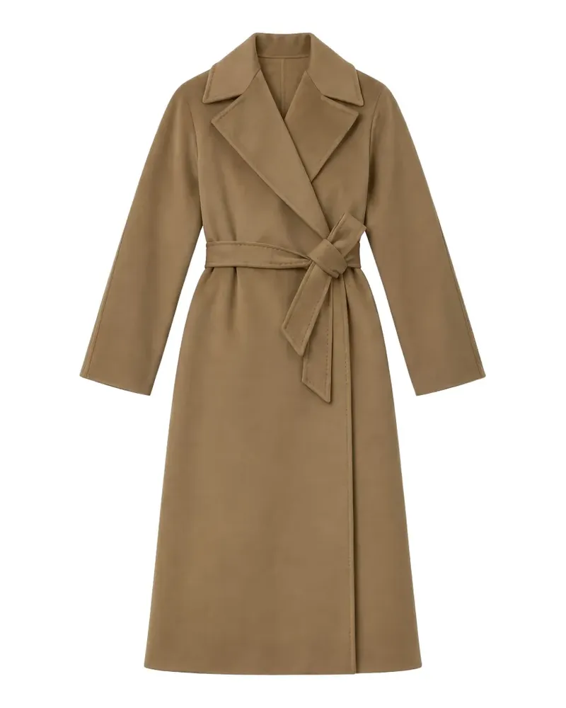 Max Mara Einreihiger Filzmantel mit Gürtel - Nude Nude