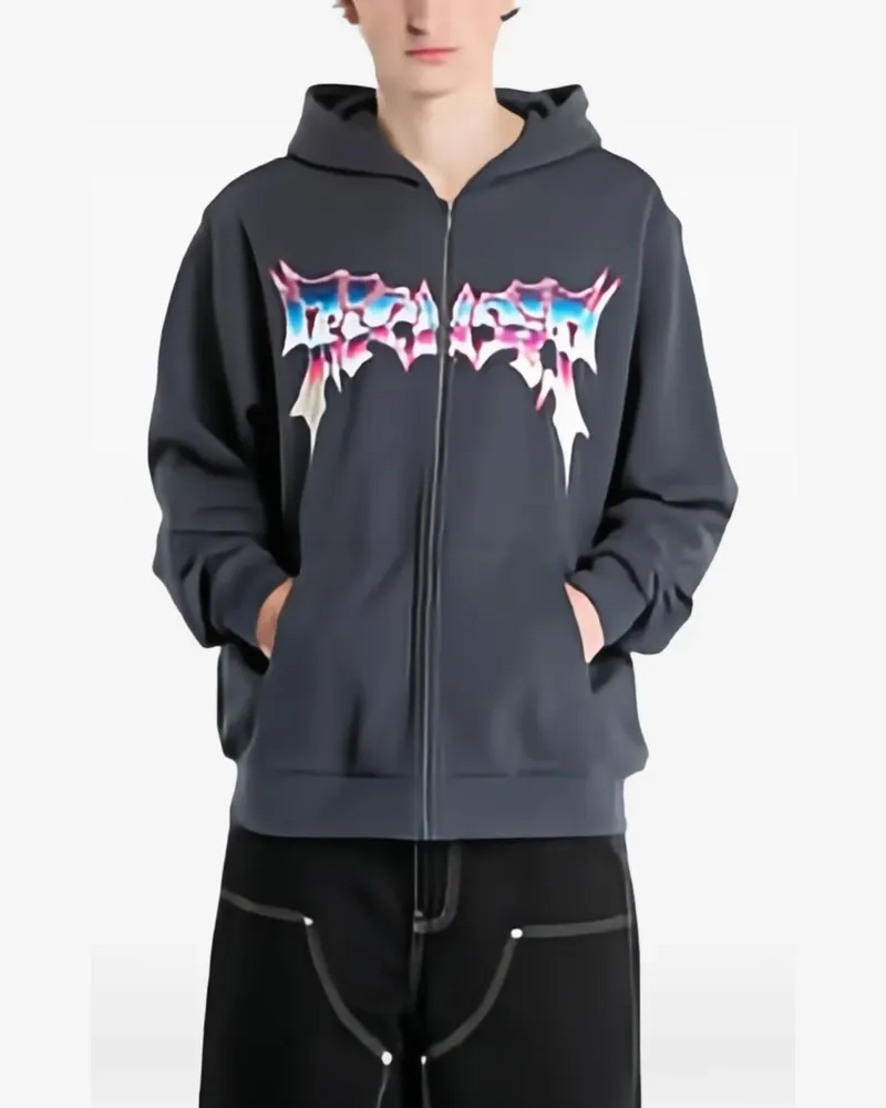 Ripndip Noid graphic-print zip-up hoodie - Grau Grau