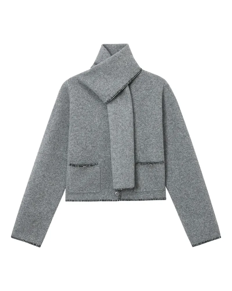 b+ab Cardigan mit Schal - Grau Grau