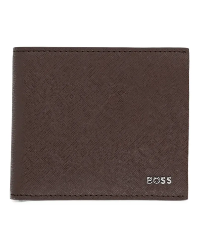 HUGO BOSS recycled-leather wallet - Braun Braun