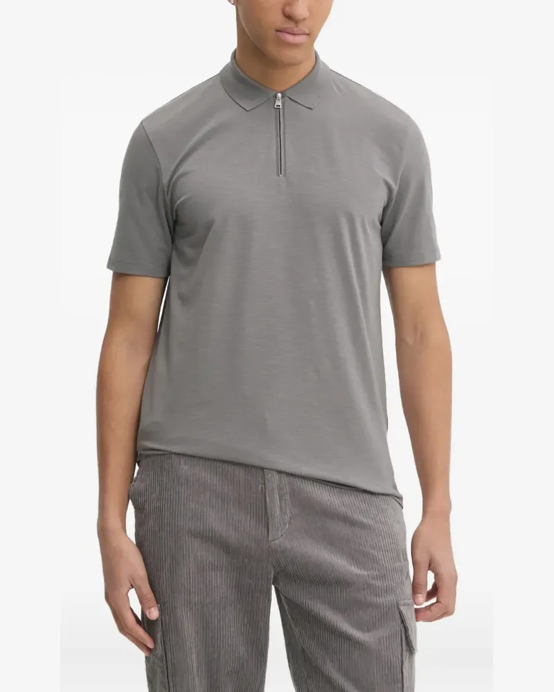 HUGO BOSS Poloshirt mit Reißverschluss - Grau Grau