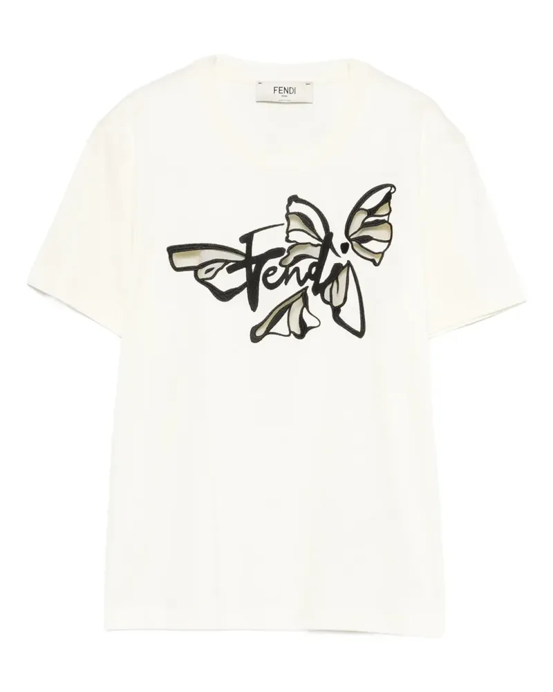 Fendi graphic short-sleeve T-shirt - Nude Nude