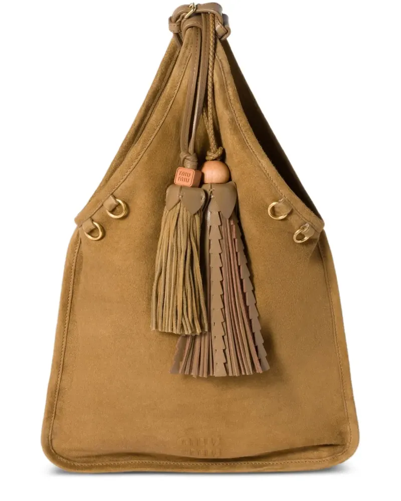 Miu Miu Schultertasche mit Quaste - Braun Braun