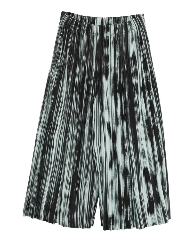 Issey Miyake stripe-pattern pleated trousers - Schwarz Schwarz