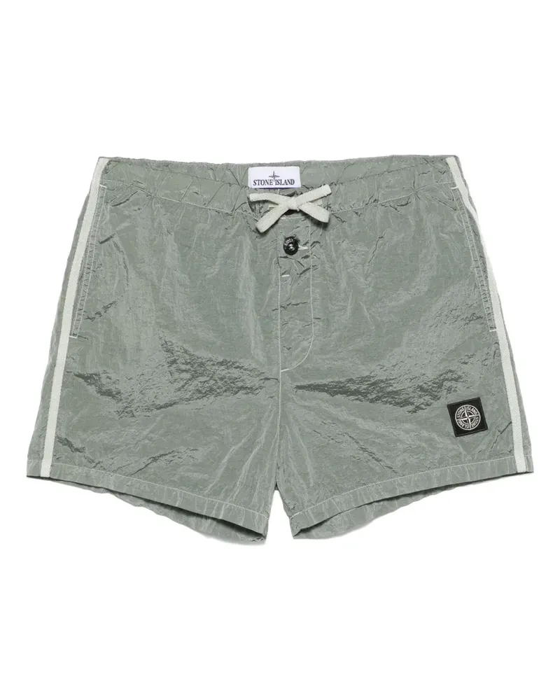 Stone Island Badeshorts mit Knitteroptik - Grün Grün