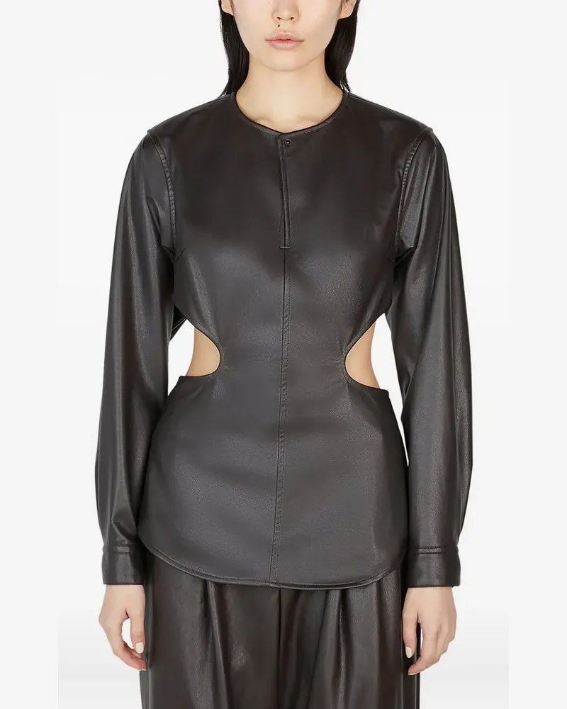 Issey Miyake Oberteil mit Cut-Outs - Braun Braun