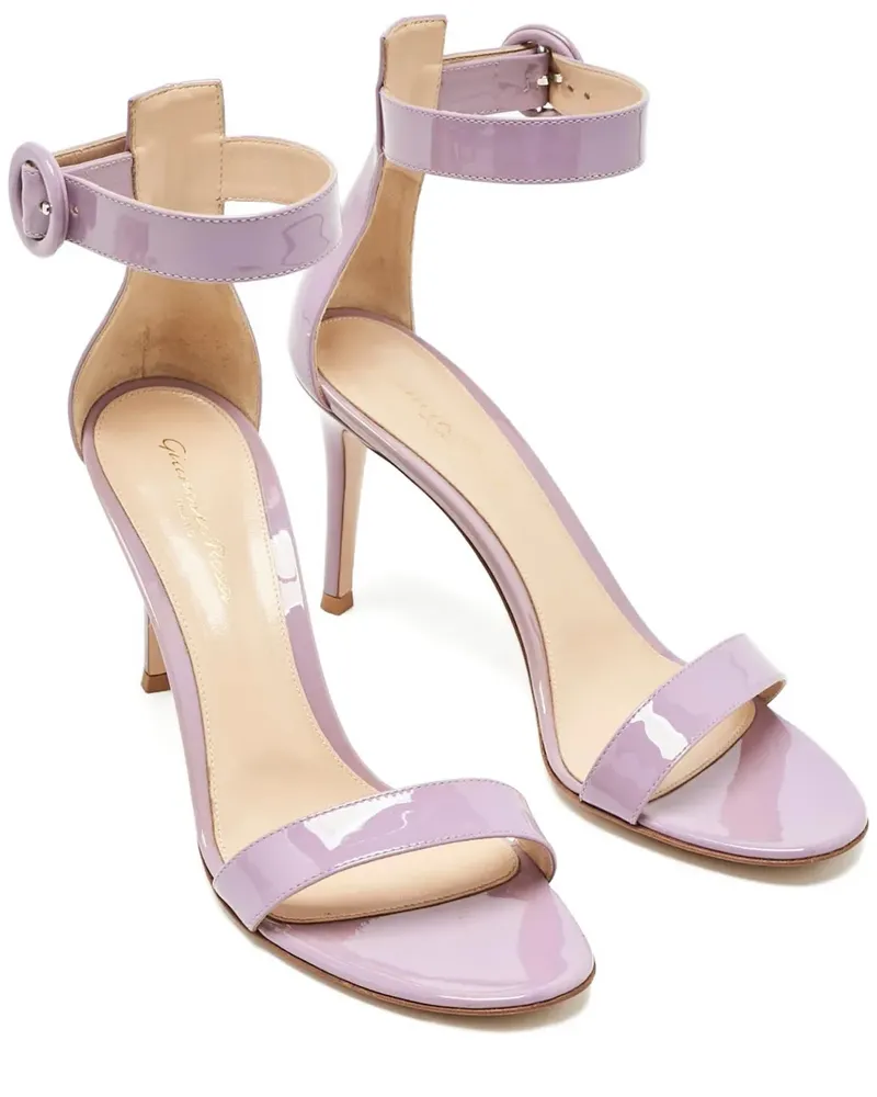 Gianvito Rossi Patent leather ankle strap sandal - Rosa Rosa
