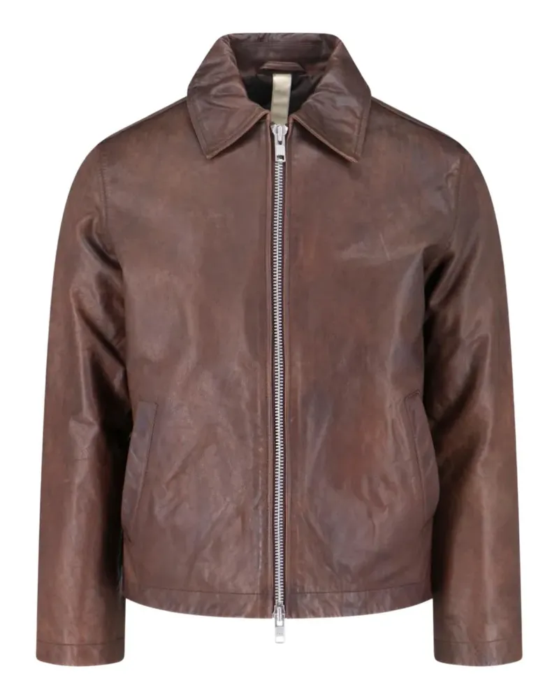 Sunflower zip leather jacket - Braun Braun