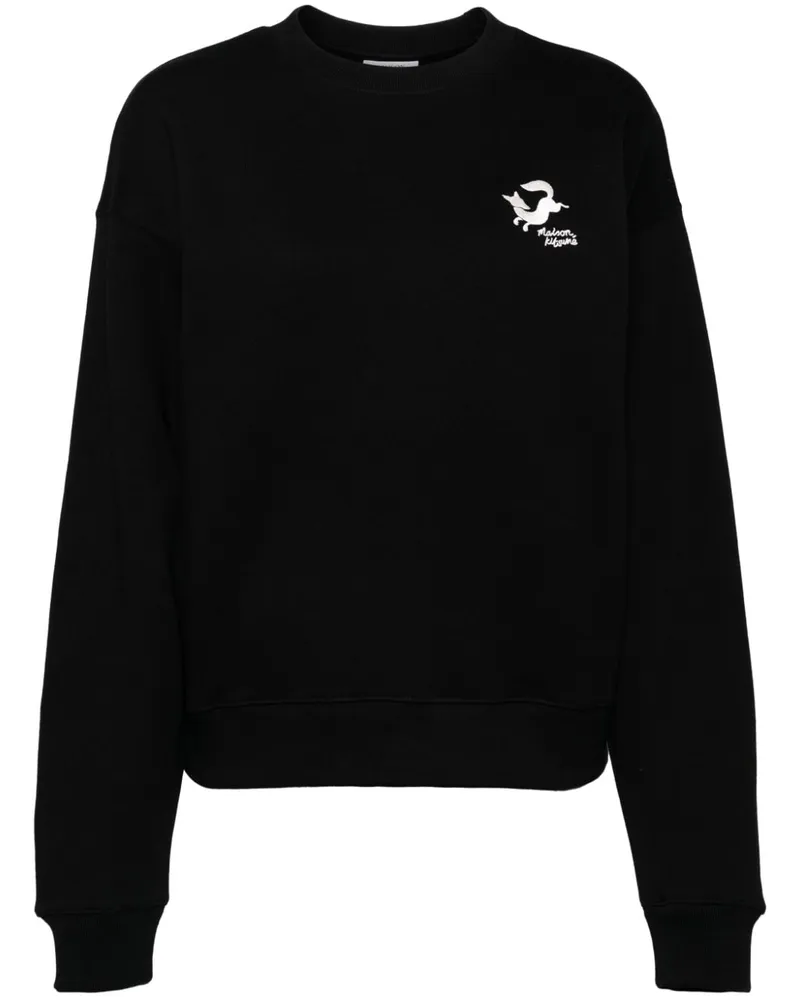 Kitsuné Besticktes Sweatshirt - Schwarz Schwarz