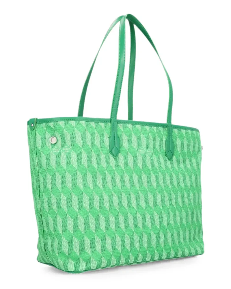AU DÉPART Tote Bag. 47 Tote Bag aus beschichtetem Jacquard-Canvas - Grün Grün
