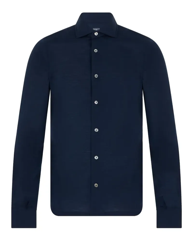 Fedeli button-up wool shirt - Blau Blau