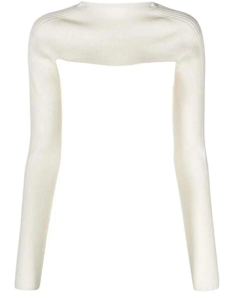 AERON Gestricktes Cropped-Top - Weiß Weiß
