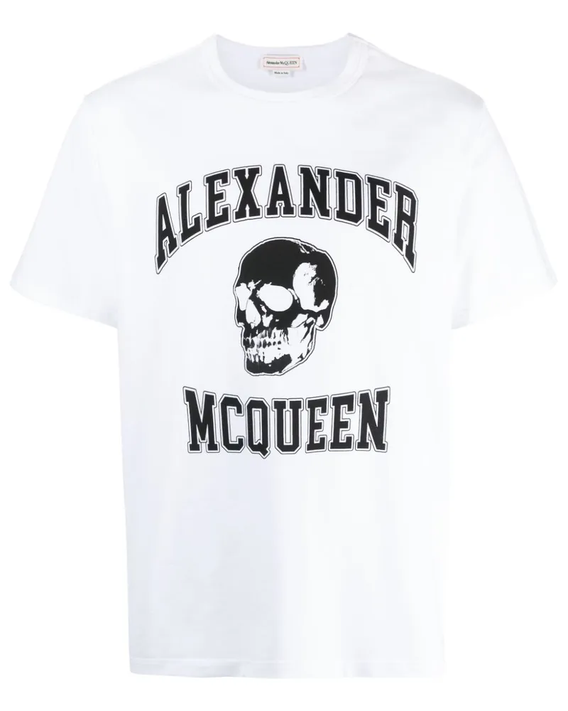 Alexander McQueen T-Shirt mit Logo-Print Weiß