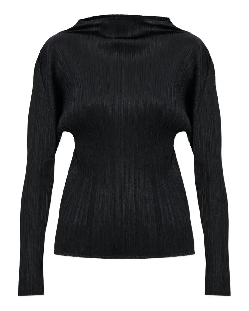 Issey Miyake pleated long-sleeve top - Schwarz Schwarz