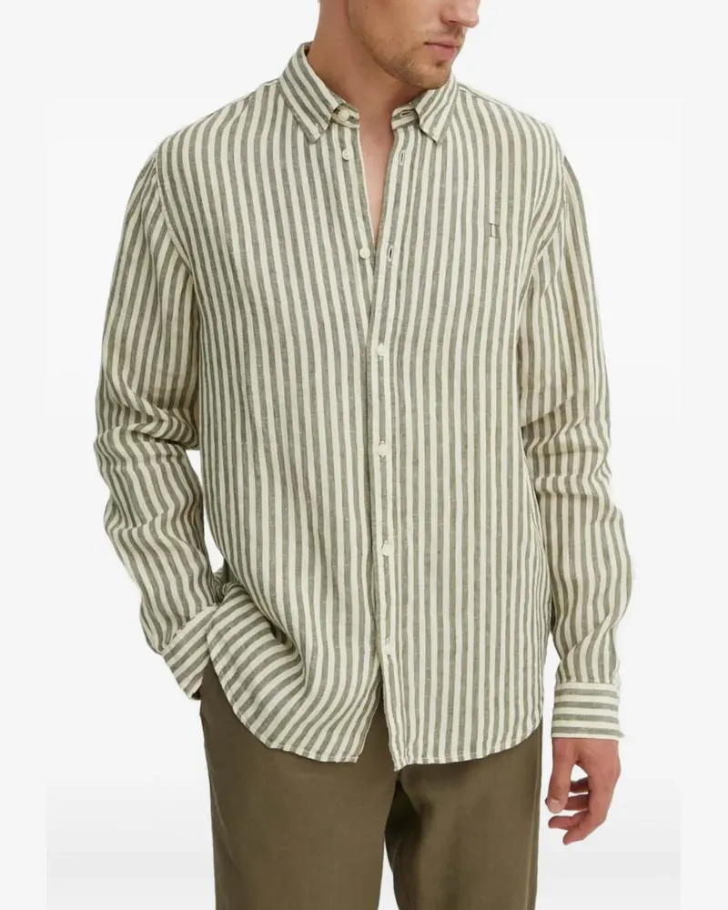 LES DEUX striped buttoned shirt - Nude Nude
