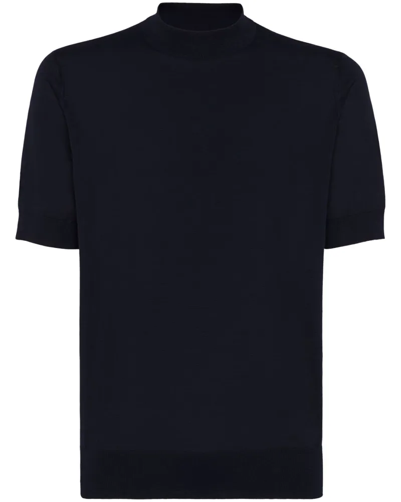Brunello Cucinelli Gestricktes T-Shirt - Blau Blau