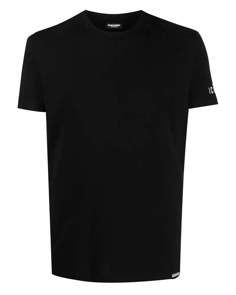 Dsquared2 T-Shirt mit Logo-Patch - Schwarz Schwarz