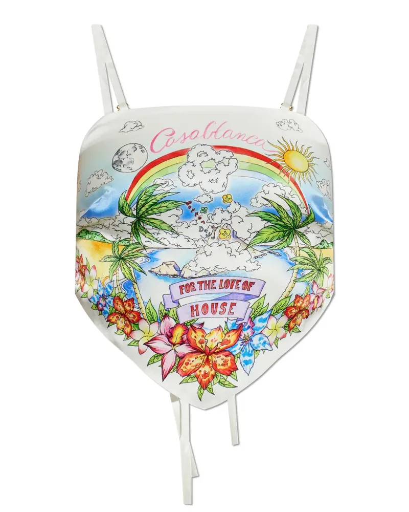 Casablanca Paris Better Days graphic-print crop top - Weiß Weiß