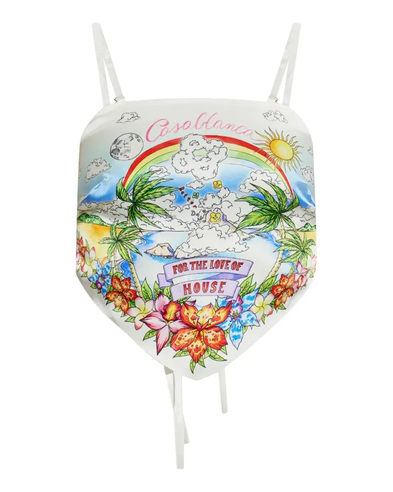 Casablanca Paris Better Days graphic-print crop top - Weiß Weiß