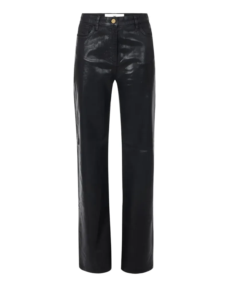 Elisabetta Franchi Lockere Jeans mit laminiertem Effekt - Schwarz Schwarz