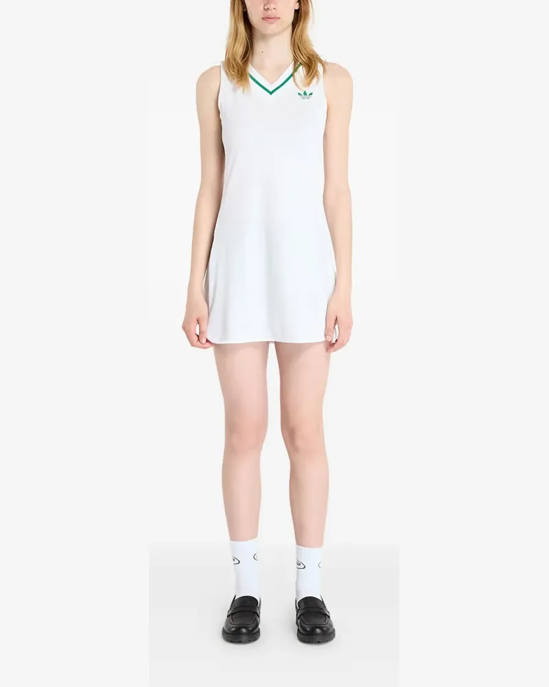 adidas sleeveless V-neck mini dress - Weiß Weiß