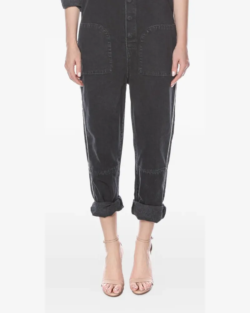 One Teaspoon embroidered-detail denim jumpsuit - Schwarz Schwarz