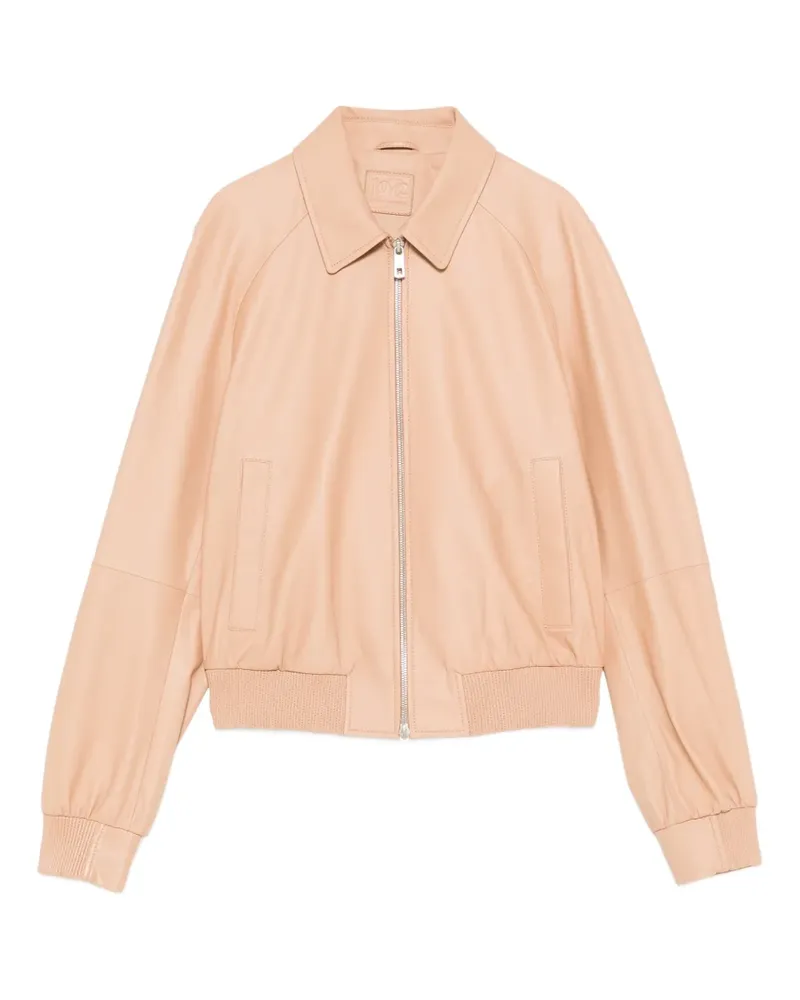 DESA zipped leather jacket - Nude Nude