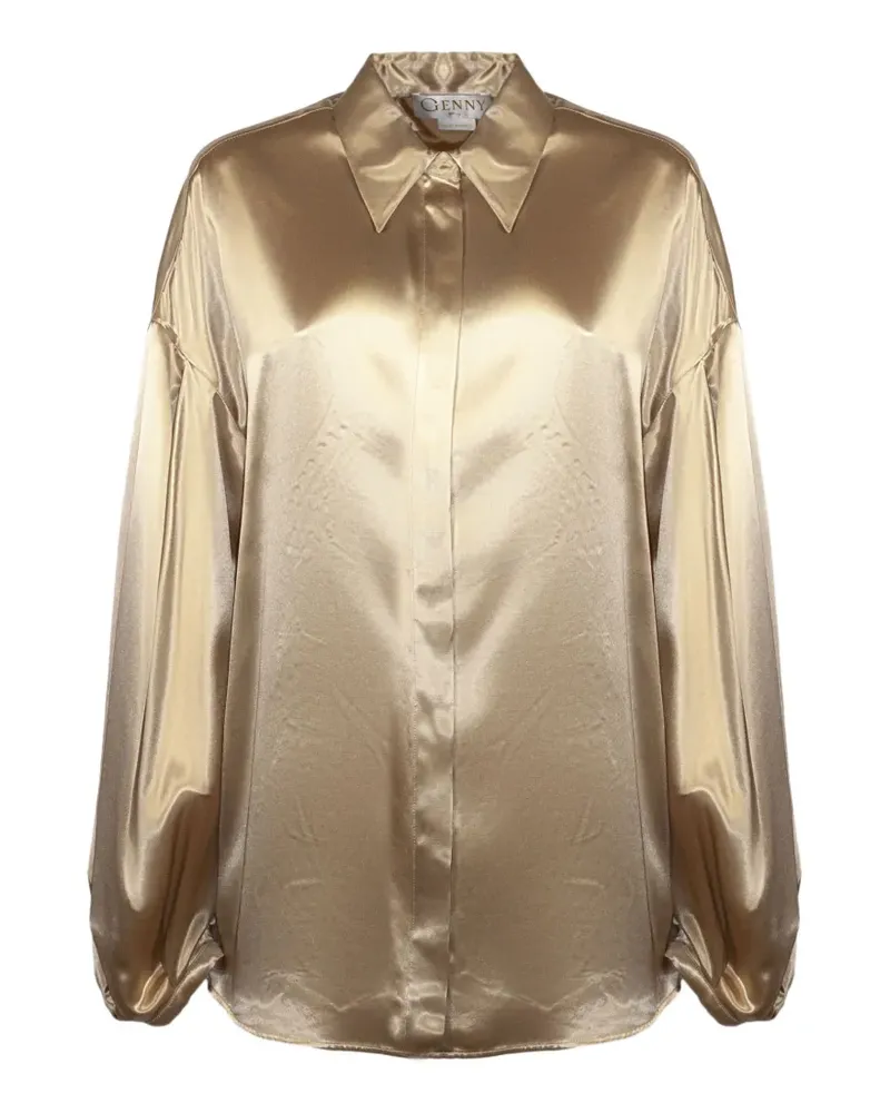 Genny satin long-sleeve shirt - Gold Gold