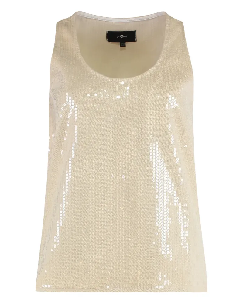 7 for all mankind sequin-embellishment thank top - Nude Nude