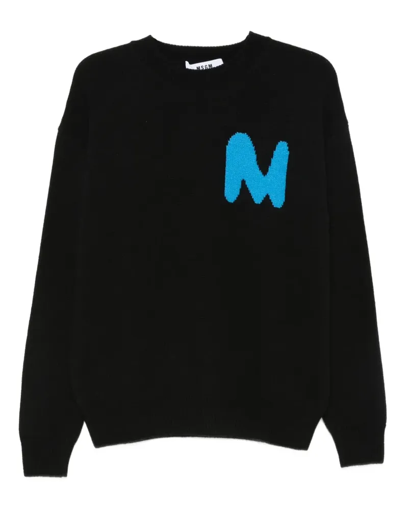 MSGM Pullover mit rundem Ausschnitt - Schwarz Schwarz