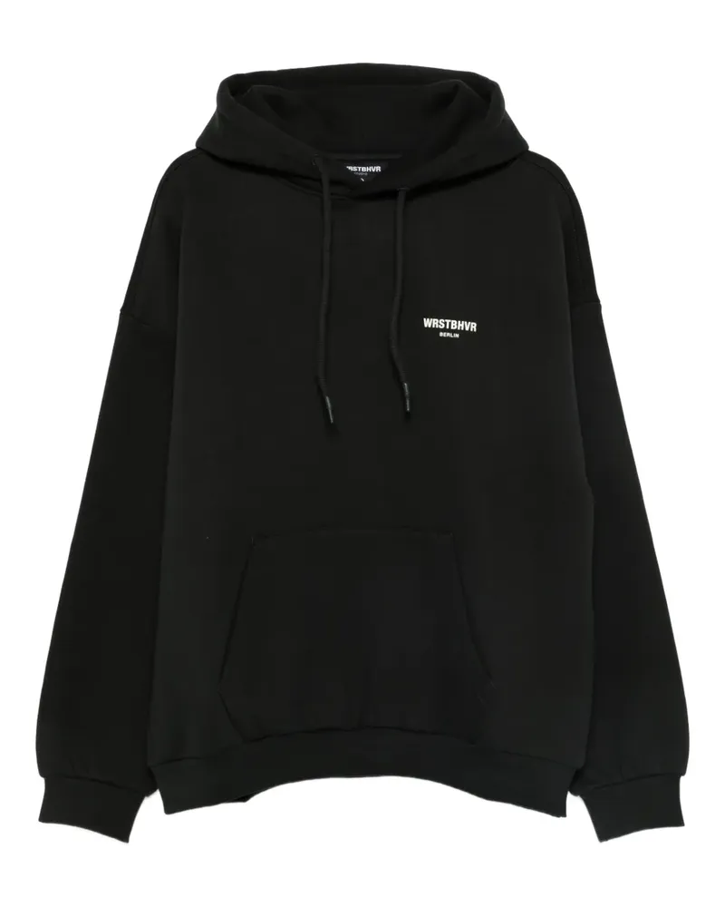 WRSTBHVR logo-print hoodie - Schwarz Schwarz
