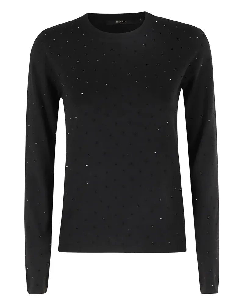 Seventy Verzierter Pullover mit rundem Ausschnitt - Schwarz Schwarz
