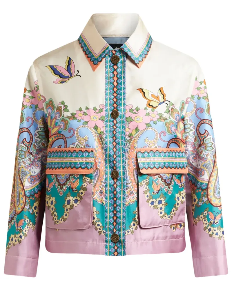Etro Jacke mit Blumenmuster - Weiß Weiß
