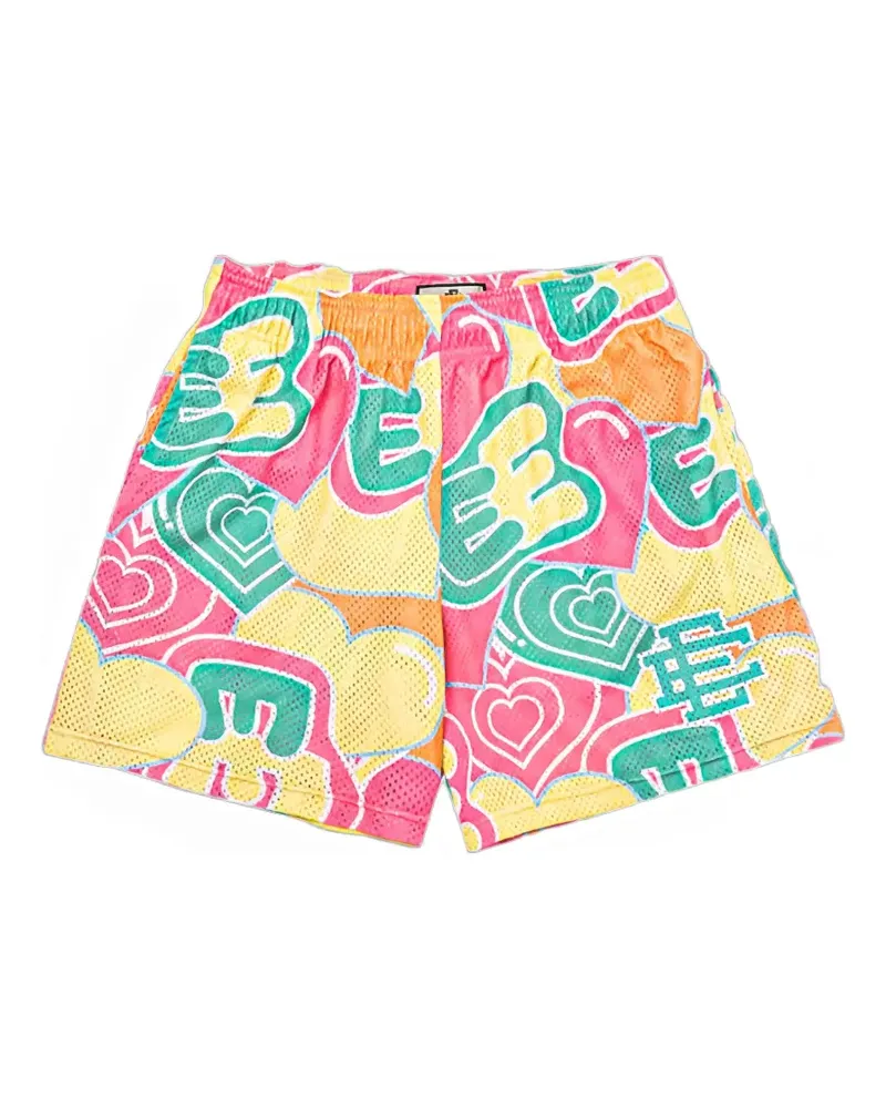 STADIUM GOODS heart-print mesh shorts - Gelb Gelb
