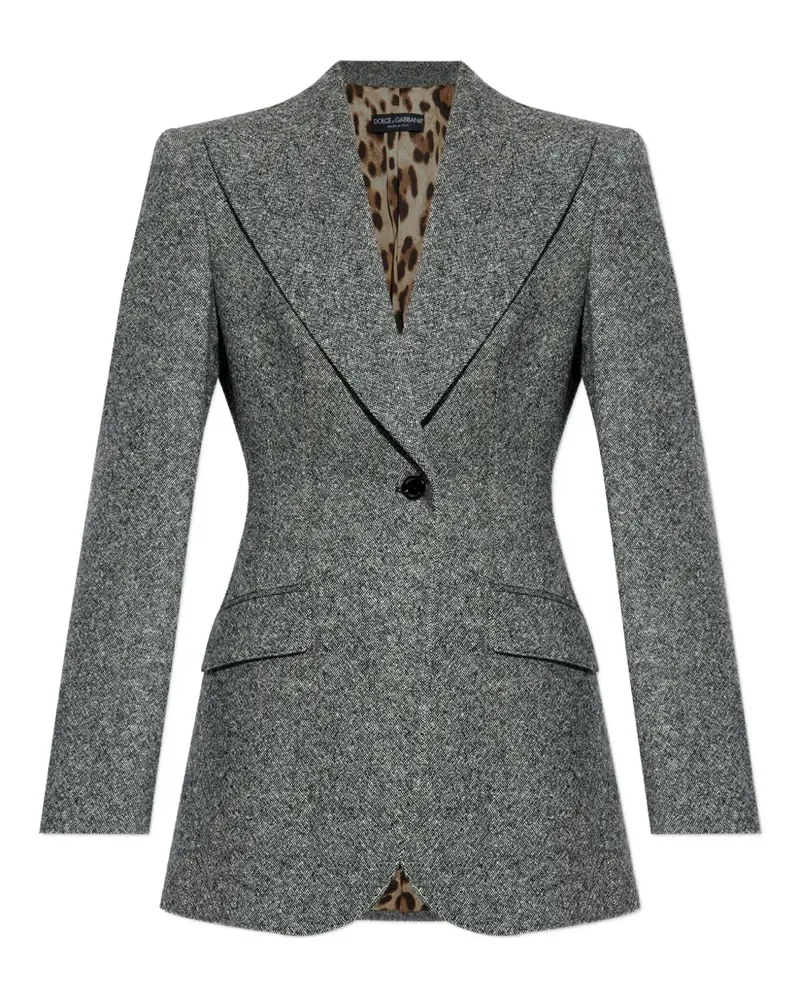 Dolce & Gabbana Tweed-Jacke mit einem Knopf - Grau Grau