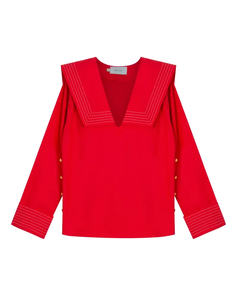 ISOLDA Marinheira Bluse mit Matrosenkragen - Rot Rot