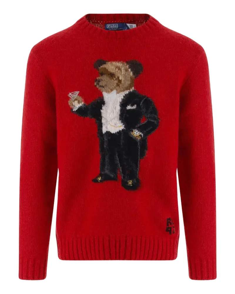 Ralph Lauren Polo Bear Intarsien-Pullover - Rot Rot