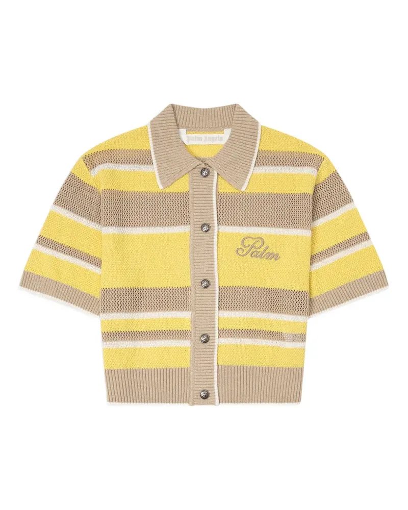 Palm Angels striped embroidered cardigan - Gelb Gelb