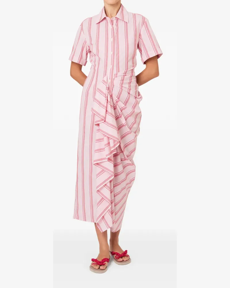Rosie Assoulin Hemdkleid mit Rüschen - Rosa Rosa