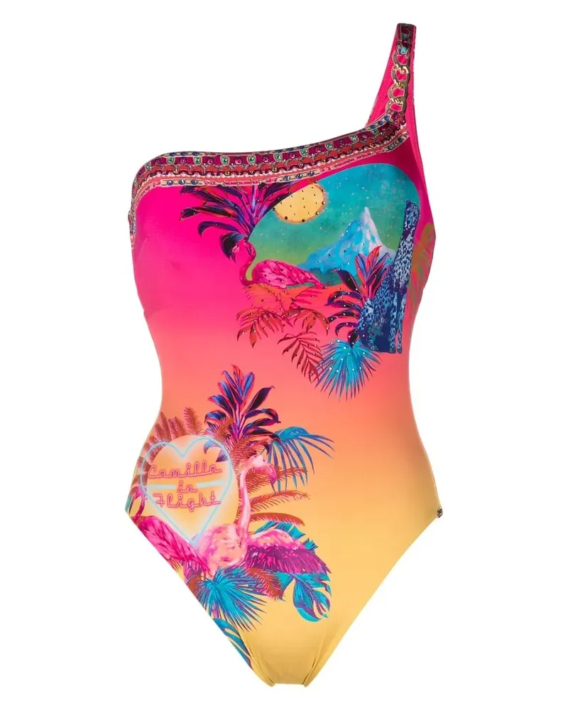 Camilla Badeanzug mit grafischem Print - Rosa Rosa